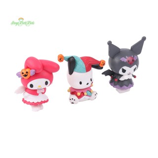 Erck&gt; ใหม่ ตุ๊กตาฟิกเกอร์ อนิเมะ Pachacco My Melody Kuromi Kawaii ของขวัญฮาโลวีน สําหรับตกแต่งบ้าน เค้กวันเกิด