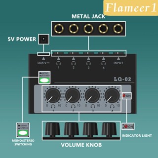 [flameer1] เครื่องมิกเซอร์เสียงสเตอริโอ โมโน 4 ช่องทาง แบบพกพา สําหรับผสมไมโครโฟน เบส บาร์