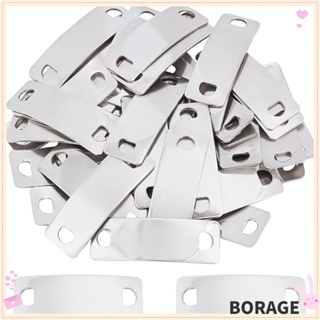 Borag จี้โลหะสเตนเลส ทรงสี่เหลี่ยมผืนผ้า สีเงิน สําหรับปั๊มเครื่องประดับ แฮนด์เมด