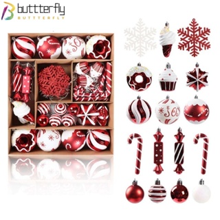 Buttterfly จี้ลูกบอลพลาสติก เพ้นท์สี เครื่องประดับแฟชั่น สําหรับคริสต์มาส 70 ชิ้น