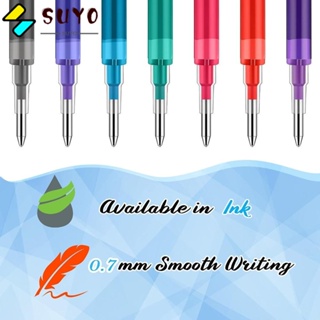 Suyo ไส้ปากกาหมึก สีแดง สีดํา สีม่วง สีเขียว สีฟ้า สําหรับสํานักงาน 7 ชิ้น