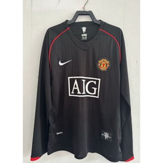 เสื้อกีฬาแขนสั้น ลายทีมชาติฟุตบอล Manchester United Second Guest 2007-08 ชุดเยือน สไตล์วินเทจ แห้งเร็ว สําหรับผู้ชาย ไซซ์ S-XXL