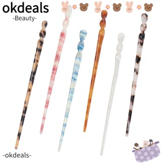 Okdeals กิ๊บติดผม เรซินอะซิเตท หรูหรา สไตล์จีนย้อนยุค เรียบง่าย สําหรับผู้หญิง