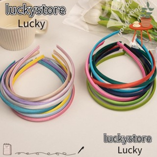 Lucky ที่คาดผม ผ้าซาติน แบบบาง 1 ซม. หลากสีสัน สําหรับผู้หญิง DIY