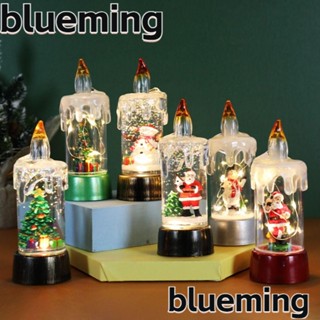 Blueming2 เทียนไฟฟ้า LED พลาสติก รูปซานต้าครอส สโนว์แมน ไร้เปลวไฟ 3 สี ใช้แบตเตอรี่ สําหรับคริสต์มาส