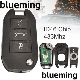 Blueming2 กุญแจรีโมตรถยนต์ 3 ปุ่ม ไม่เจียระไน VA2 HU83 Blade 433Mhz Flip ID46 สําหรับ Peugeot 208 2008 308 508 Citroen C3 C4 C5