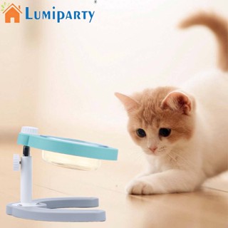 Lumiparty ชามแก้วใส่อาหาร กันลื่น ปรับระดับได้ สําหรับสัตว์เลี้ยง สุนัข แมว