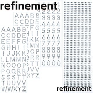 Refinement สติกเกอร์อะคริลิค เรซิน ลายตัวอักษร สีเงิน DIY สําหรับตกแต่ง