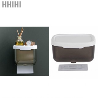 Hhihi Wall Mounted Tissue Box  Durable Transparent Plastic Black for Bathroom