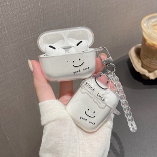 【พร้อมส่ง】เคสหูฟังไร้สาย แบบใส ลายการ์ตูนหน้ายิ้ม สําหรับ Airpods 1 2 3 Pro Pro2