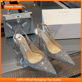 [8cm]JCHighHeelSpringandSummerFlashChipPointedSilverGlitterUpperSheepskinLiningSummerBreathableSandalsM5QVEQQD