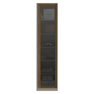 [กทม. 3-5 วัน ส่ง] Koncept furniture ตู้เสื้อผ้าบานเปิด รุ่น Blox สีไม้เข้ม (50x59x210 ซม.)