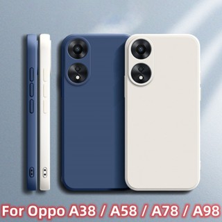 เคสโทรศัพท์ซิลิโคน TPU แบบนิ่ม กันกระแทก หลากสี สําหรับ Oppo A38 A58 A78 A98 OppoA38 OppoA58 4G 5G 2023