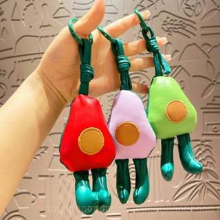 0911YWJJ Creative Leather Avocado Schoolbag Pendant Key Chain Accessories Carrying Strap Leather Rope Pendant Key Ring Key Ring XMEP