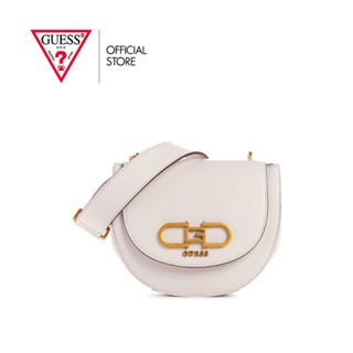 GUESS กระเป๋าสะพายผู้หญิง รุ่น VB898277 FLEET MINI SADDLE CROSSBODY สีขาว