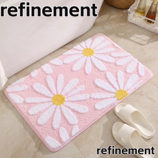 Refinement พรมปูพื้น โพลีเอสเตอร์ ผ้าแคชเมียร์ ลายดอกไม้ แห้งเร็ว 16X24 นิ้ว 1 ชิ้น