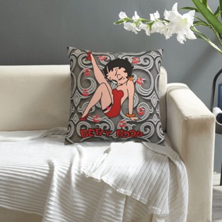 Betty Boop ปลอกหมอนอิงโซฟา ทรงสี่เหลี่ยม พิมพ์ลายการ์ตูน ขนาด 18*18 นิ้ว