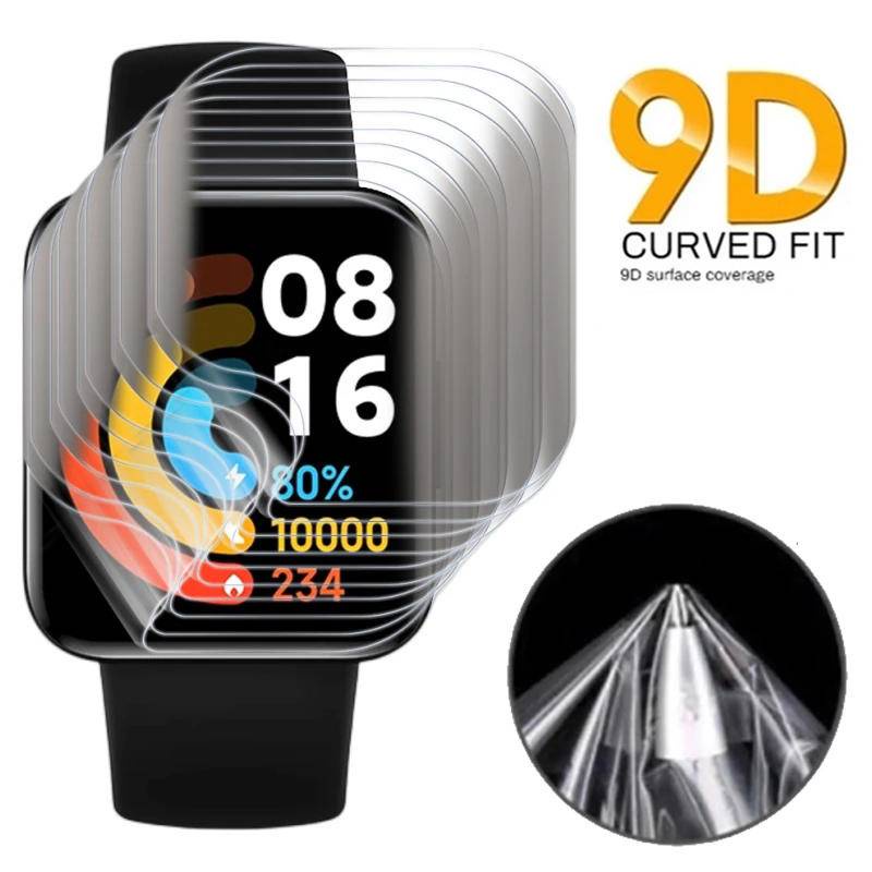 ฝาครอบ 9D โค้งฟิล์ม Hydrogel นุ่มสําหรับ Xiaomi Mi Poco นาฬิกา Lite Smartwatch ป้องกันหน้าจอสําหรับ 
