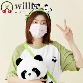 Willis ที่คาดผม ลายการ์ตูนแพนด้า ขนปุย สไตล์เกาหลี สีเขียวหวาน สําหรับเด็กผู้หญิง