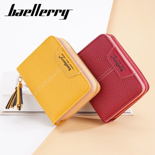 Baellerry ใหม่ กระเป๋าสตางค์ กระเป๋าใส่เหรียญ มีซิป พิมพ์ลาย มีช่องใส่บัตรหลายช่อง แฟชั่นสําหรับผู้หญิง