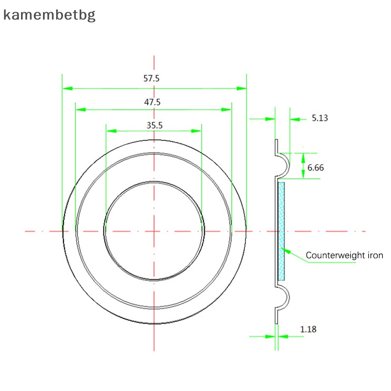 Kamembetbg ไดอะแฟรมลําโพง เบส 57 มม. ยางวูฟเฟอร์ อุปกรณ์เสริม สําหรับ Diy