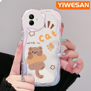 เคสโทรศัพท์มือถือ ซิลิกาเจลนิ่ม ใส กันกระแทก ลายแมวน่ารัก สําหรับ Samsung A04 A04E M04 F04