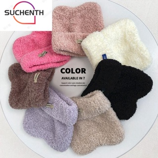 Suchenth หมวกถักลําลอง ทรงหูแมว ให้ความอบอุ่น คุณภาพสูง สีพื้น สไตล์ฮิปฮอป แฟชั่นฤดูหนาว สําหรับผู้หญิง 2023