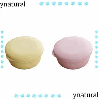 Ynatural ที่วางสบู่ แบบพกพา กันรั่ว สีเหลือง สีชมพู สีเขียว และสีดํา สําหรับห้องน้ํา 2 ชิ้น