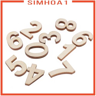 [Simhoa1] แผ่นไม้ตัวเลขอาหรับ 0-9 สําหรับตกแต่งงานหัตถกรรม DIY 50 ชิ้น