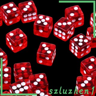 [Szluzhen1] ลูกเต๋าอะคริลิค 6 ด้าน สําหรับเล่นเกมกระดาน KTV 50 ชิ้น