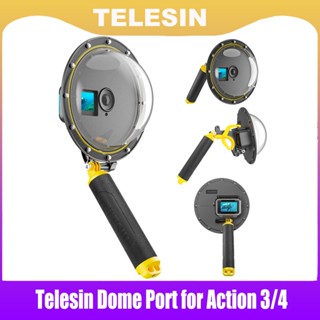 TELESIN เคสโดมทริกเกอร์ กันน้ํา สีดํา สําหรับ Action 3/4 Go Pro Hero7