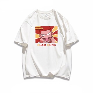 แฟชั่น Slam Dunk เสื้อยืดแขนสั้นผู้ชายผ้าฝ้ายฤดูร้อนทุกการแข่งขัน เสื้อผ้า