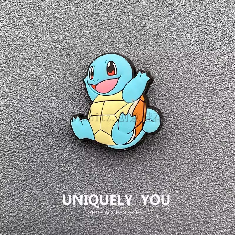 jibbitz crocs pokemon หัวเข็มขัด รูปการ์ตูนโปเกม่อน ปิกาจู มังกรไฟ Jenny Turtle Hole