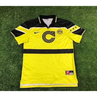 เสื้อกีฬาแขนสั้น ลายทีมชาติฟุตบอล Dortmund 96-97 คุณภาพสูง สไตล์วินเทจ