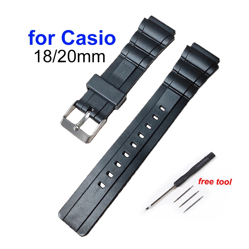 สายนาฬิกาข้อมือยางซิลิโคน PVC 18 มม. 20 มม. สําหรับ Casio F-91W F108 A168 AE1200