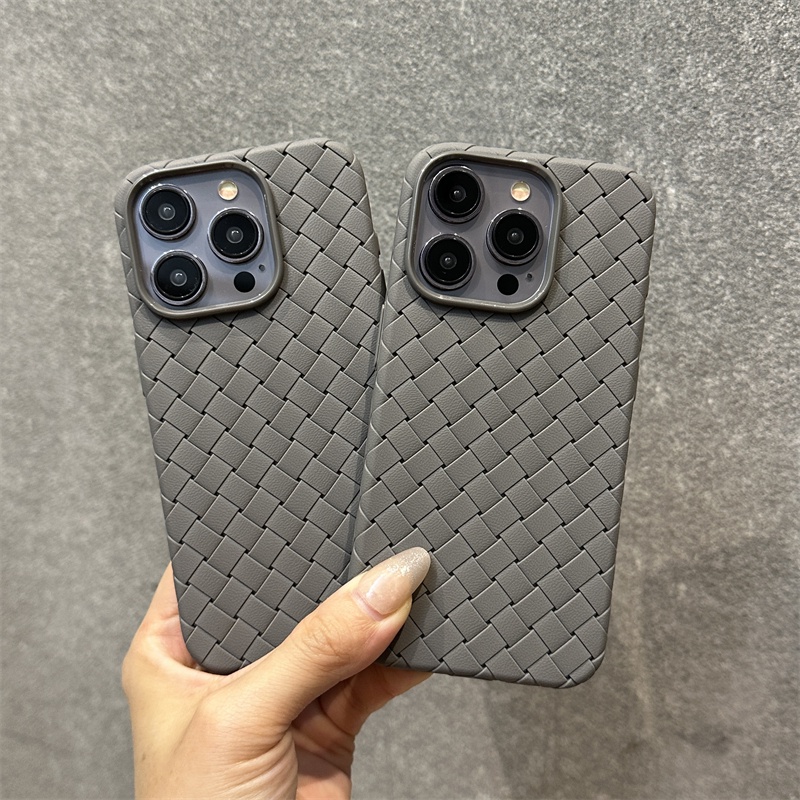 ใหม่ เคสโทรศัพท์มือถือ ไทเทเนียมถัก กันกระแทก กันตก ป้องกันเต็มเครื่อง กระจายความร้อน สีเทา สําหรับ iPhone 15 11 12 13 14 15 Pro Max 11 15 plus - รูปที่ 5