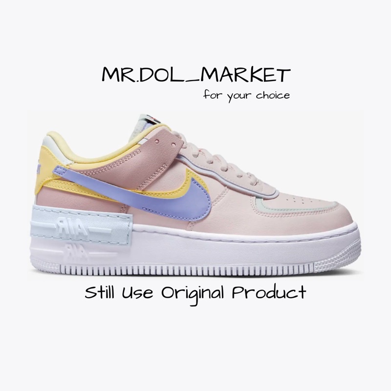 ของแท้ 100% Nike Air Force 1 Shadow Pink Blue Sneakers