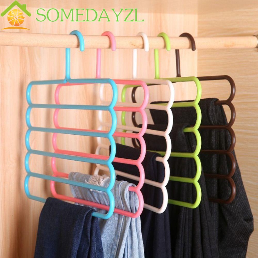 Somedayzl ไม้แขวนเสื้อ ประหยัดพื้นที่ หลายชั้น หลายสี ที่เก็บผ้าพันคอ ห้องนอน ตู้เสื้อผ้า ไม้แขวนเสื้อ กางเกง