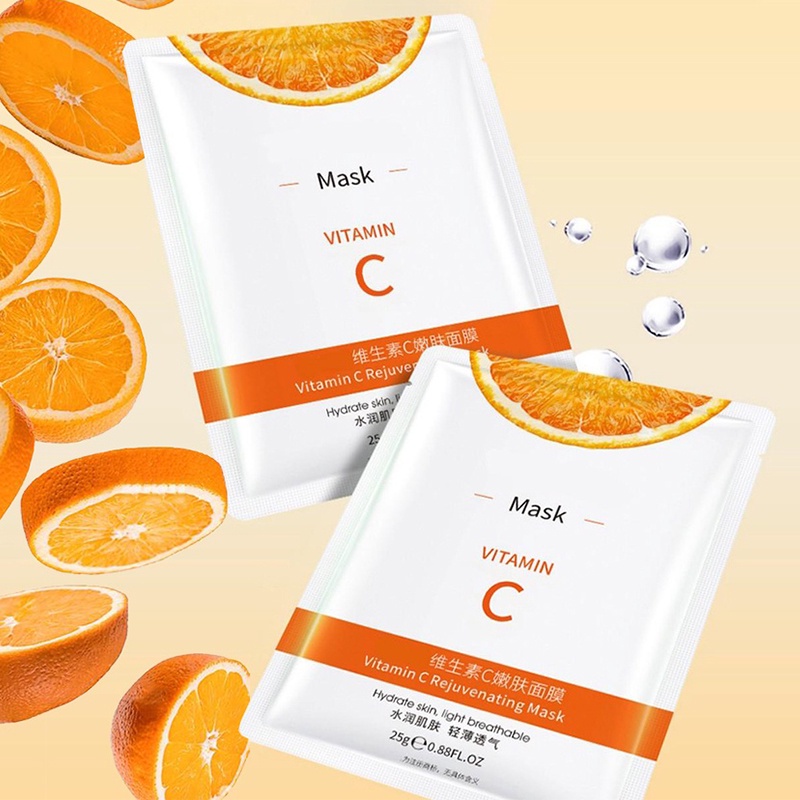 มาร์คหน้า Bioaqua วิตามินซี มาส์กหน้า เพิ่มความชุ่มชื้นที่สกัดวิตามินเต็มซอง ให้ความชุ่มชื้น