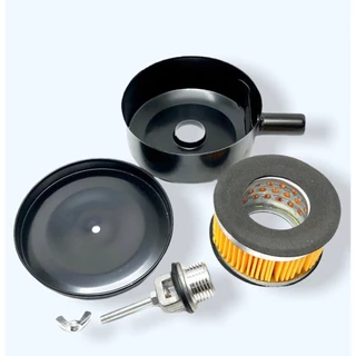 กรองอากาศ ปั้มลม กรองลม อะไหล่ปั้มลม แกน 20 mm. เหล็กสีดำ ลดเสียงดัง สำหรับปั้มลม พูม่า และปั้มลมทั้วไป เหล็ก พลาสติก