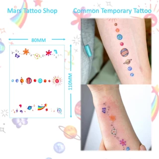 สติ๊กเกอร์รอยสักชั่วคราว Mars Tattoo, ติดทนนาน, ลายดาวเคราะห์, CX049