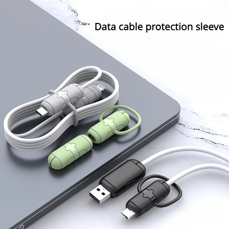 ซิลิโคนถนอมสายชาร์จ / ฝาครอบป้องกันสายไฟข้อมูล / เหมาะสําหรับ IPhone Android / เคสป้องกันสายข้อมูล ป้องกันการแตกหัก / ปลอกหุ้มสายหูฟัง แบบเรียบง่าย