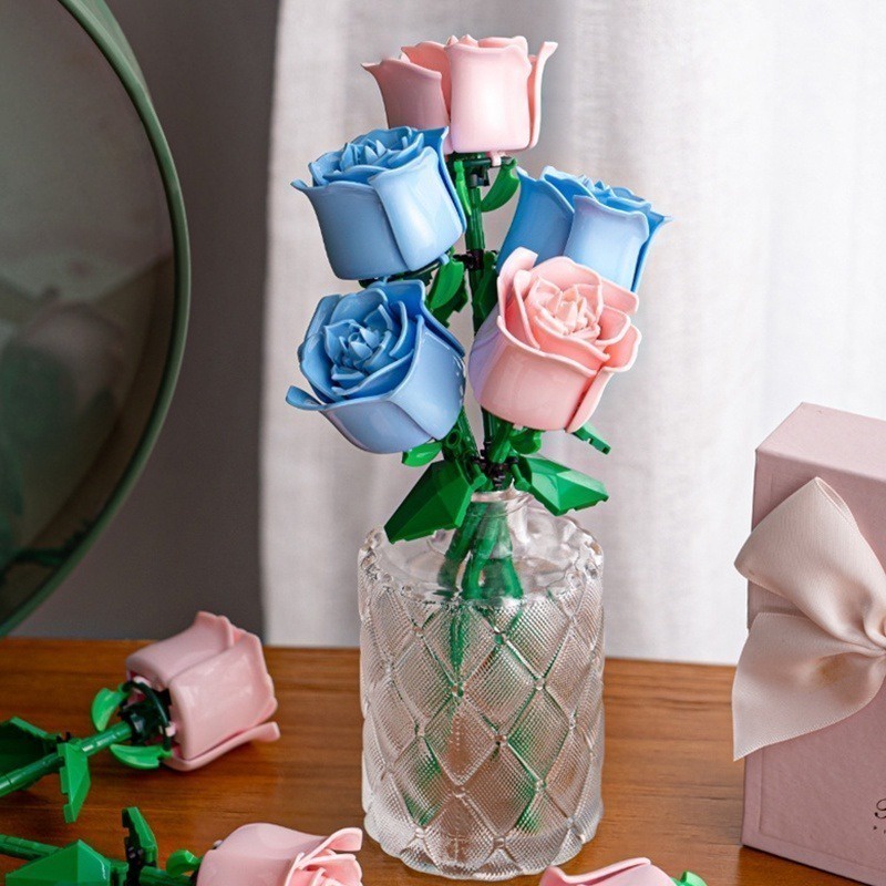 ช่อดอกอิฐ สีแดง โรแมนติก ของเล่น ของขวัญ สําหรับตกแต่งแฟนสาว - รูปที่ 3