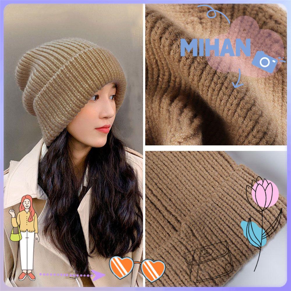 Mh หมวกบีนนี่ถัก หลากสีสัน น่ารัก ฤดูหนาว ฤดูใบไม้ร่วง คุณภาพสูง สําหรับผู้หญิง / ผู้ชาย หมวกอุ่นกลางแจ้ง