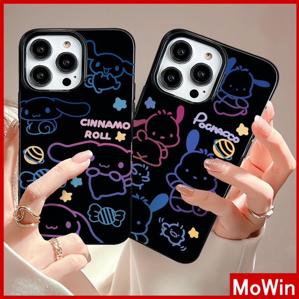 Mowin - เข้ากันได้สำหรับ 15 เคสไอโฟน11 เคส iphone 11 เคส iPhone สีดำเคลือบเงา TPU Soft Case กล้องกันกระแทกน่ารักการ์ตูนสุนัขวาดง่ายเข้ากันได้กับ 14 13 12 PRO MAX XR XS 7Plus 8 PLUS