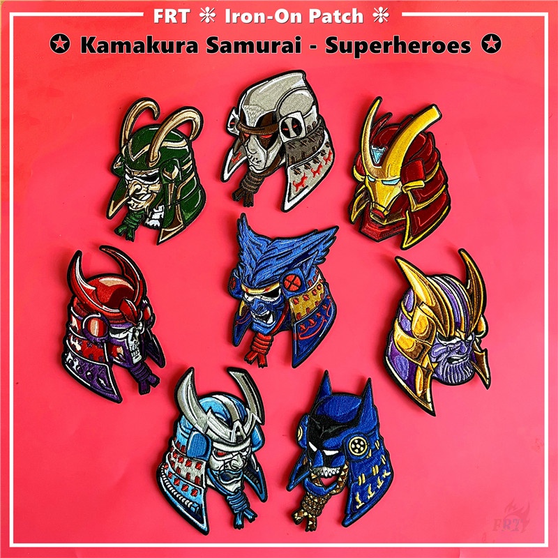 ☸ Japan Kamakura Samurai - Heroes Q1 Iron-on Patch ☸ 1 ชิ้น DIY เย็บบนเหล็กบนป้ายแพทช์