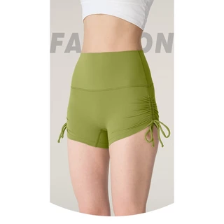 ✨รุ่นใหม่✨One/Free Size (YOGA-057) DK-518 กางเกงโยคะขาสั้น drawstring กางเกงเลกกิ้งออกกำลังกายขาสั้น