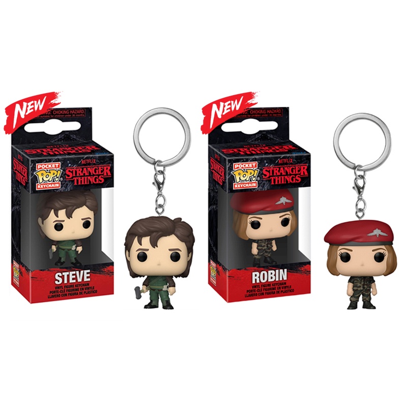 พวงกุญแจ จี้ตุ๊กตาฟิกเกอร์ อนิเมะ Stranger Things Eleven Steve Robin Dustin ของเล่นสะสม