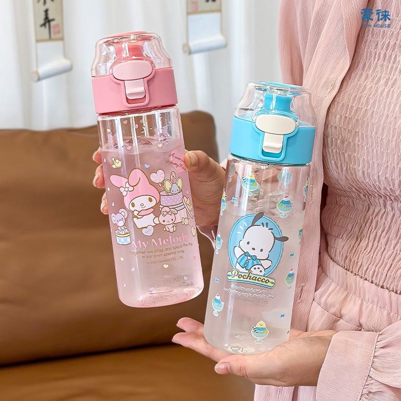 กาต้มน้ําพลาสติก ขนาดใหญ่ จุของได้เยอะ ลายการ์ตูนอนิเมะ Kawaii Sanrio My Melody Kuromi Pachacco ขนาด 550 มล. เหมาะกับของขวัญวันเกิด สําหรับนักเรียน