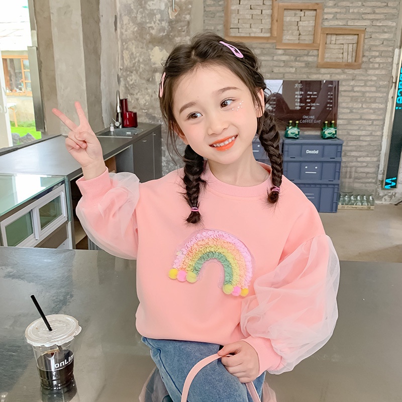 เสื้อกันหนาว ลายการ์ตูนน่ารัก แฟชั่นฤดูใบไม้ร่วง สําหรับเด็กผู้หญิง 2023